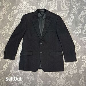 Pronto Uomo Men's Black Cashmere Blazer Two-Button Formal Jacket